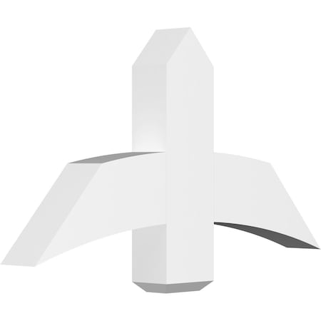 Ekena Millwork Bellingham Architectural Grade PVC Gable Bracket, 36"W x 19 1/2"H x 4"D x 6"F, 13/12 Pitch GBP036X20X0406BEL00